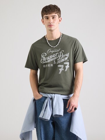 T-Shirt 'Leather & Boot' Superdry & Co en vert : devant