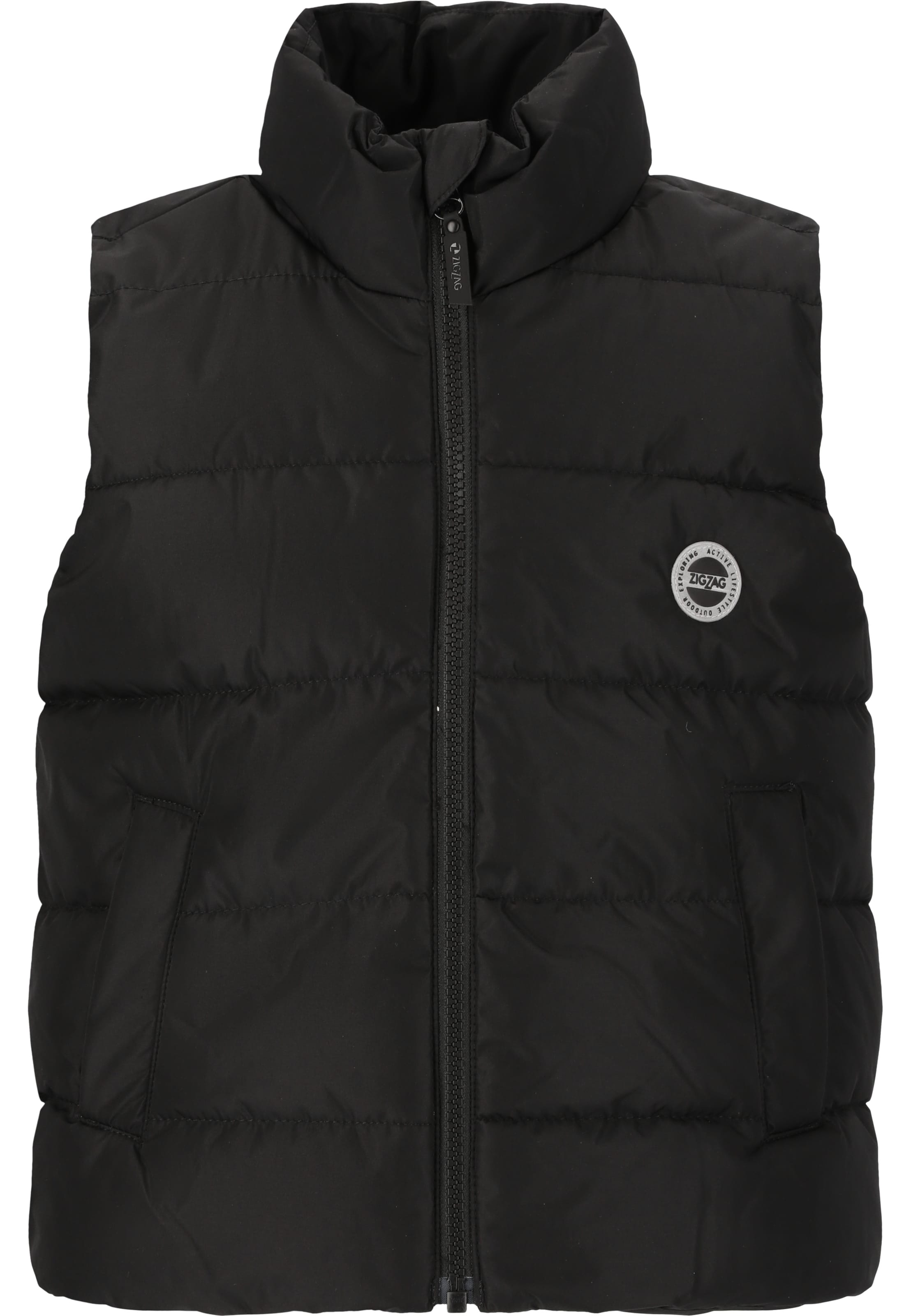 ZigZag Bodywarmer 'Lungo' in Zwart: voorkant