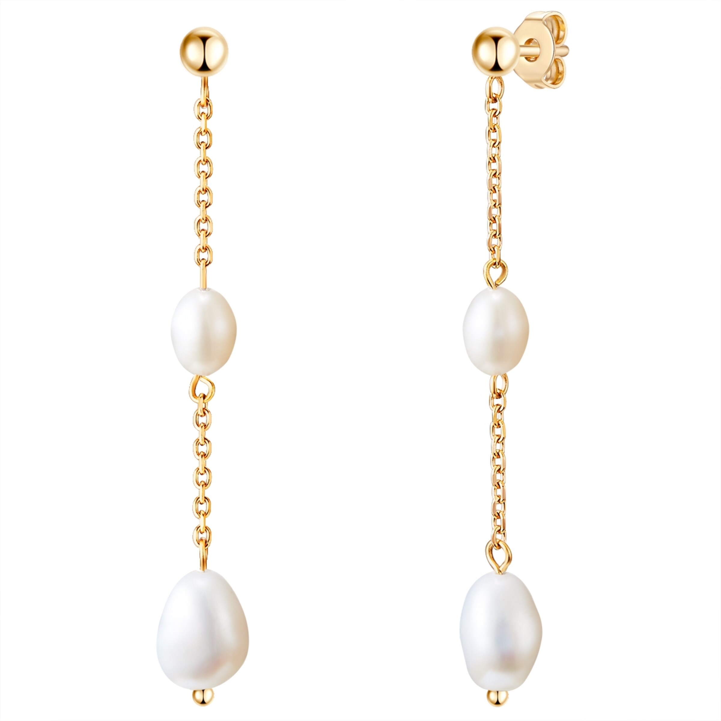 Boucles d'oreilles Valero Pearls en or : devant