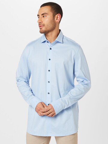 OLYMP Slim fit Zakelijk overhemd in Blauw: voorkant