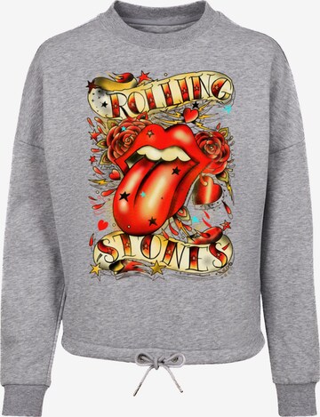 Sweat-shirt 'The Rolling Stones Tongue And Stars' F4NT4STIC en gris : devant