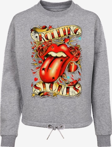 Sweat-shirt 'The Rolling Stones Tongue And Stars' F4NT4STIC en gris : devant