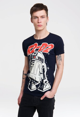 LOGOSHIRT Shirt 'R2-D2' in Blue: front