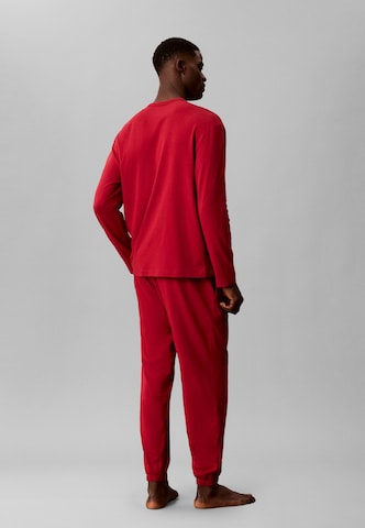 Pigiama lungo 'HOLIDAY' di Calvin Klein in rosso