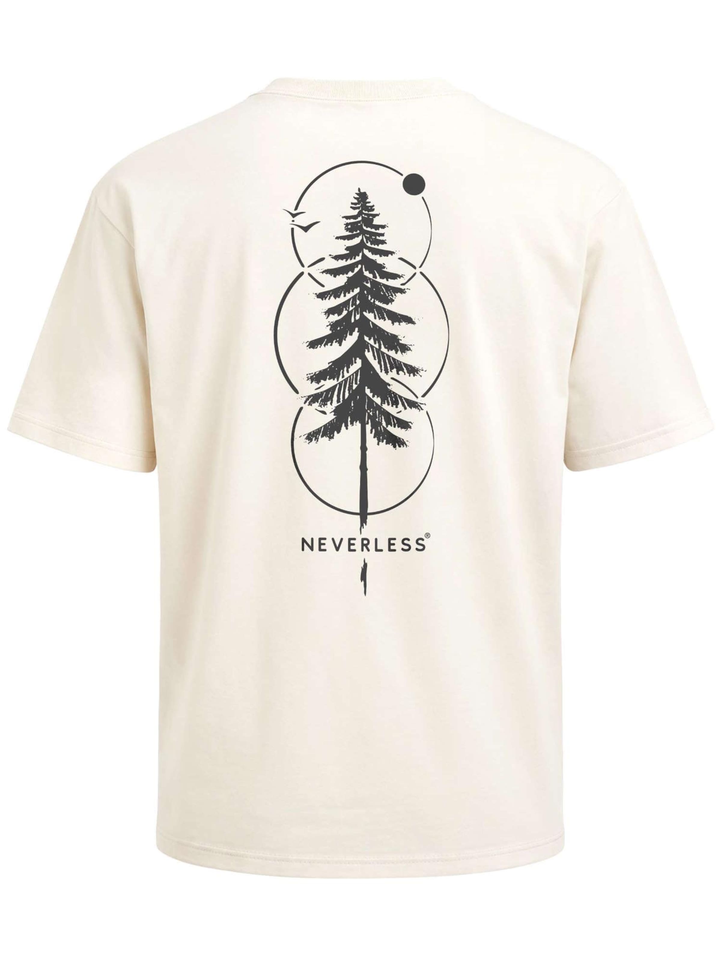 Neverless Shirt 'Outdoor Baum' in Beige