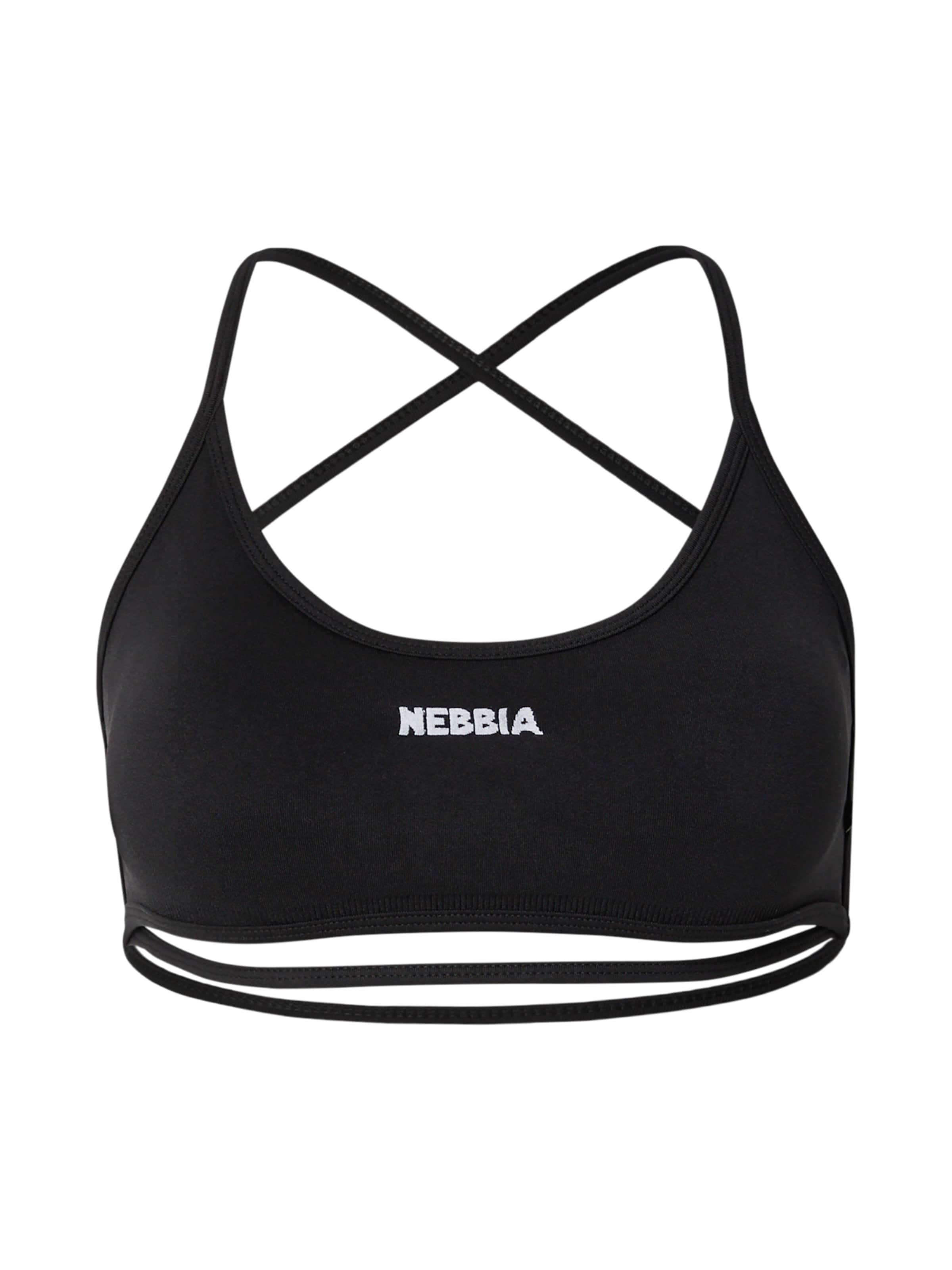 NEBBIA Bustier Sport-BH 'POWER' in Schwarz: Vorderseite