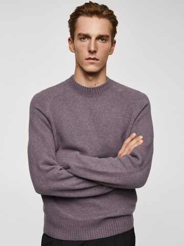 MANGO MAN Sweater 'Moss' in Purple