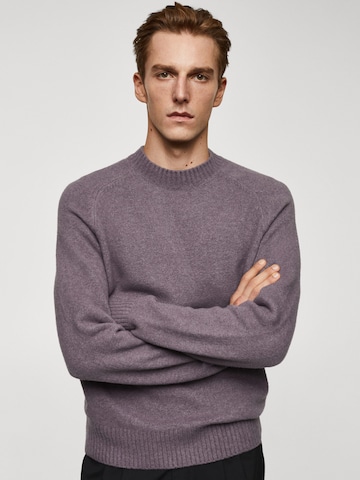 MANGO MAN Pullover 'Moss' in Lila