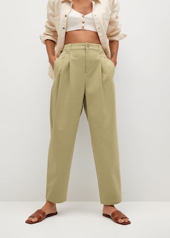 MANGO Loosefit Plissert bukse 'Mint' i beige: forside