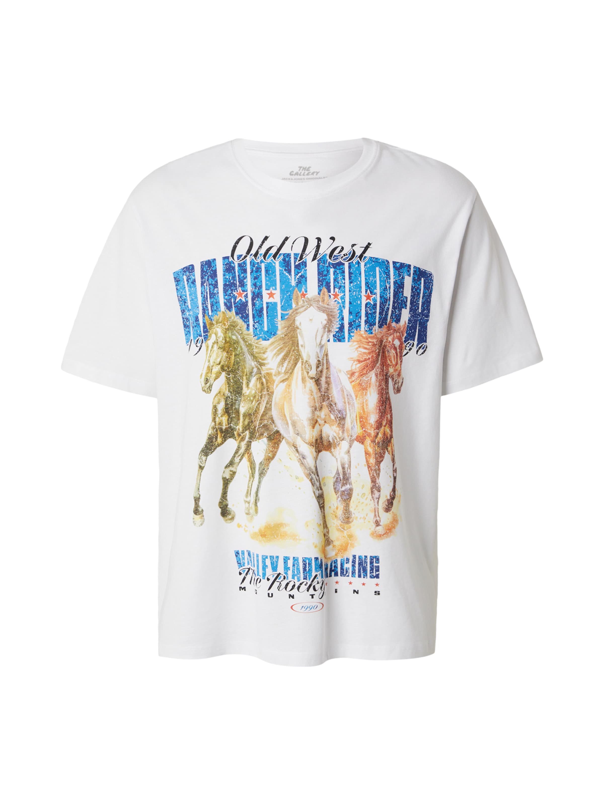 JACK & JONES Póló 'JORWATERCOLOUR' - fehér: elől