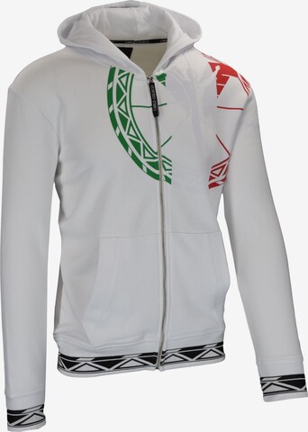 Carlo Colucci Zip-Up Hoodie 'Carrara' in White: front