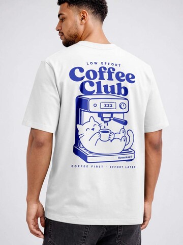Neverless Shirt 'Cat Coffee'‌‌‌‌‌‌‌‌‌‌ in Weiß