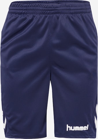 Hummel Regular Workout Pants in Blue: front