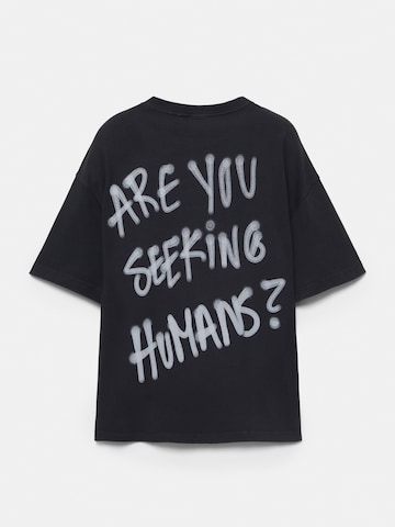 Pull&Bear T-Shirt 'STWD DIVISION' in Schwarz