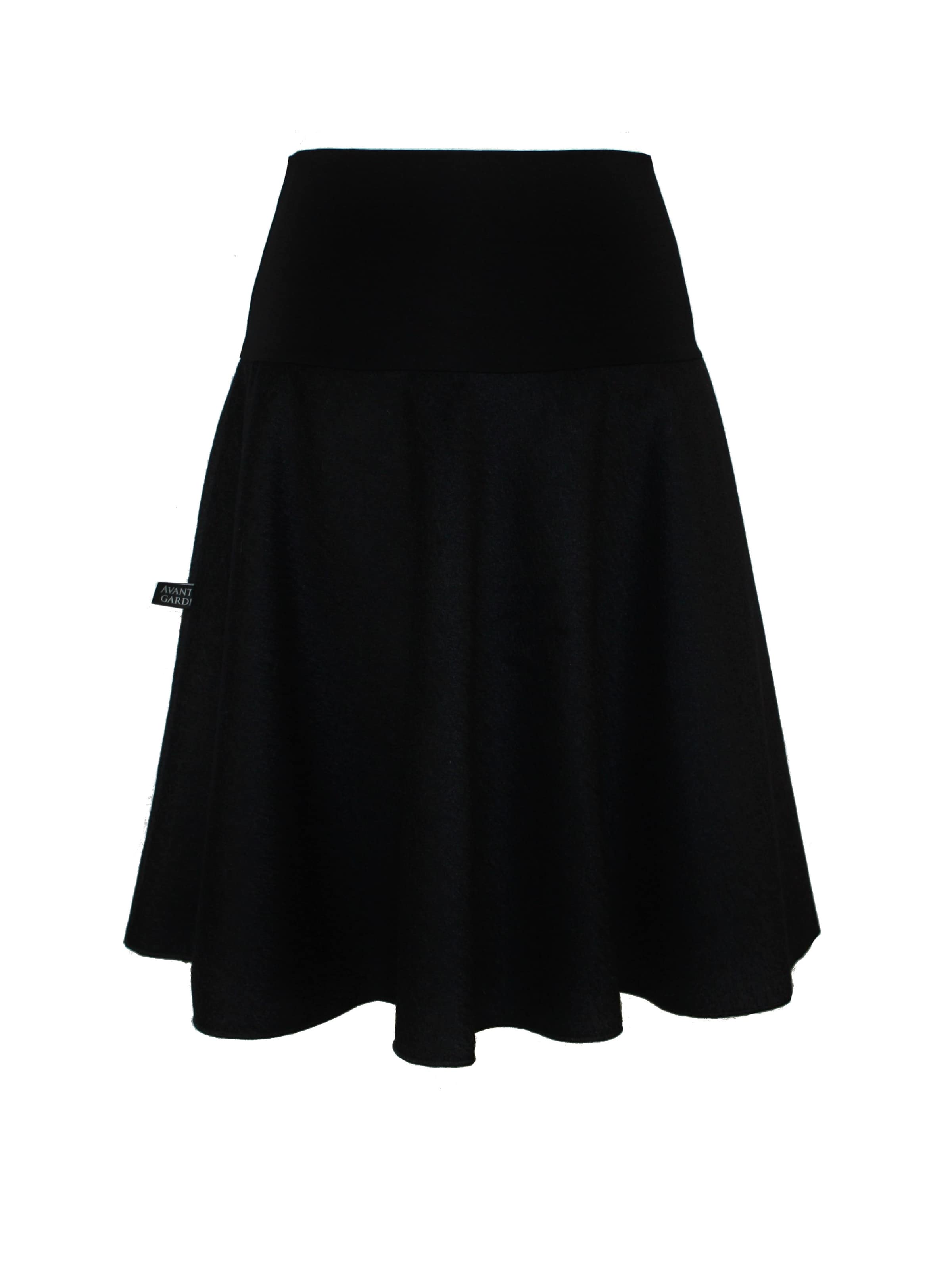 dunkle design Rock 'Loden Uni' in Schwarz: Vorderseite