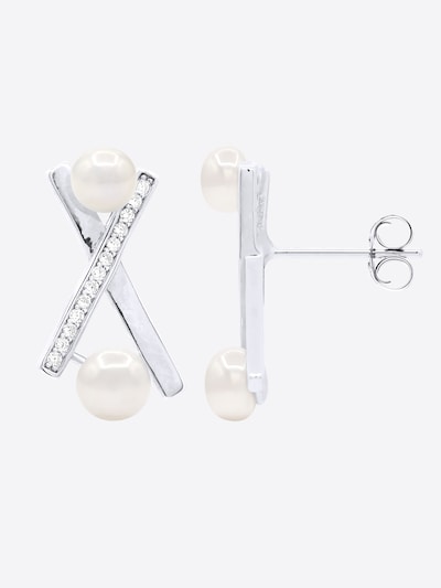 Ateliers Saint Germain Boucles d'oreilles 'Banuils' en blanc, Vue avec produit
