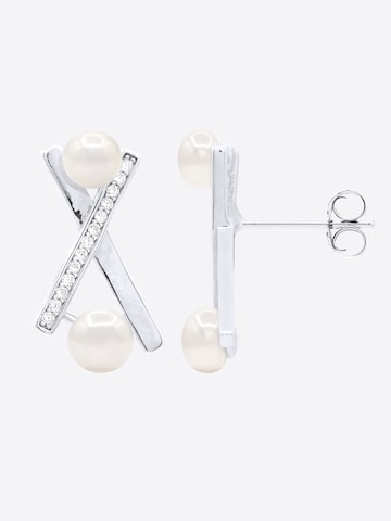Boucles d'oreilles 'Banuils' Ateliers Saint Germain en blanc : devant