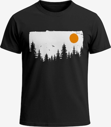 Neverless Shirt 'Forest' in Schwarz: Vorderseite