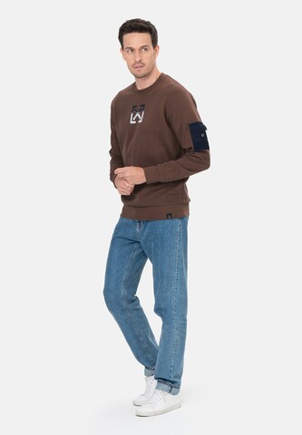 Key Largo Sweatshirt 'ELECTION' in Brown