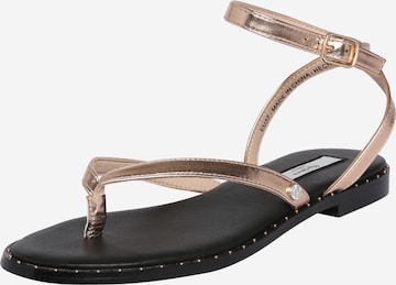 Pepe Jeans T-Bar Sandals 'HAYES' in Gold: front