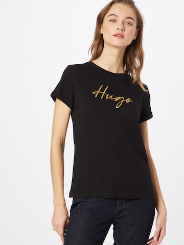 HUGO Red Shirt 'The Slim Tee 15' in Black: front