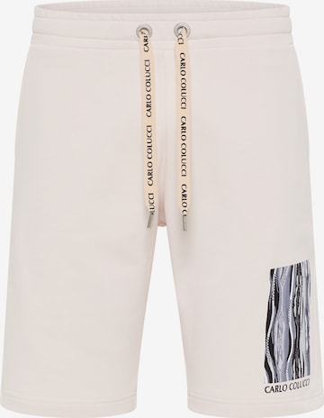 Carlo Colucci Regular Pants 'De Pasquale' in White: front