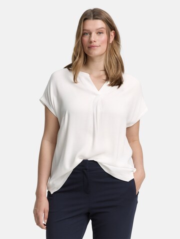Tom Tailor Women + Blouse in Wit: voorkant