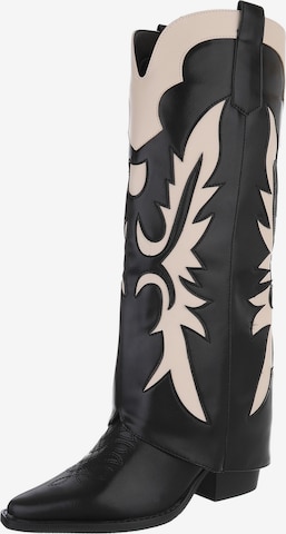Ital-Design Cowboystiefel in Schwarz: Vorderseite