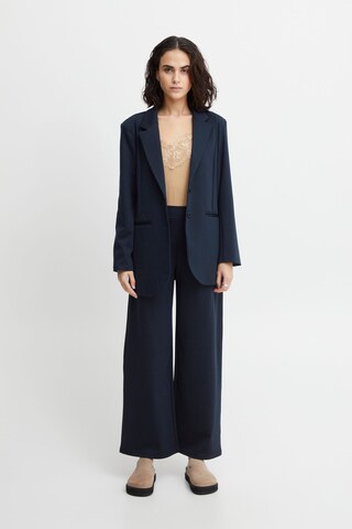 ICHI Wide leg Trousers 'KATE' in Blue