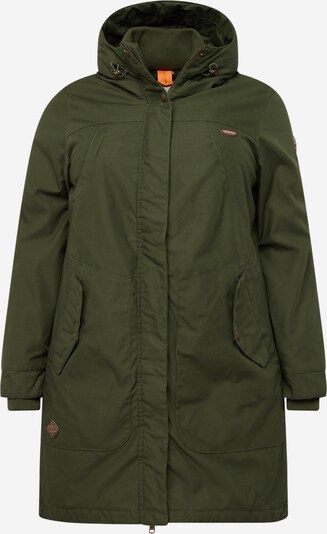 Žieminis paltas 'JANNISA' iš Ragwear Plus, spalva – ruda / žalia, Prekių apžvalga