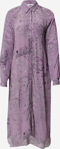 Frogbox Shirt Dress in Purple: front