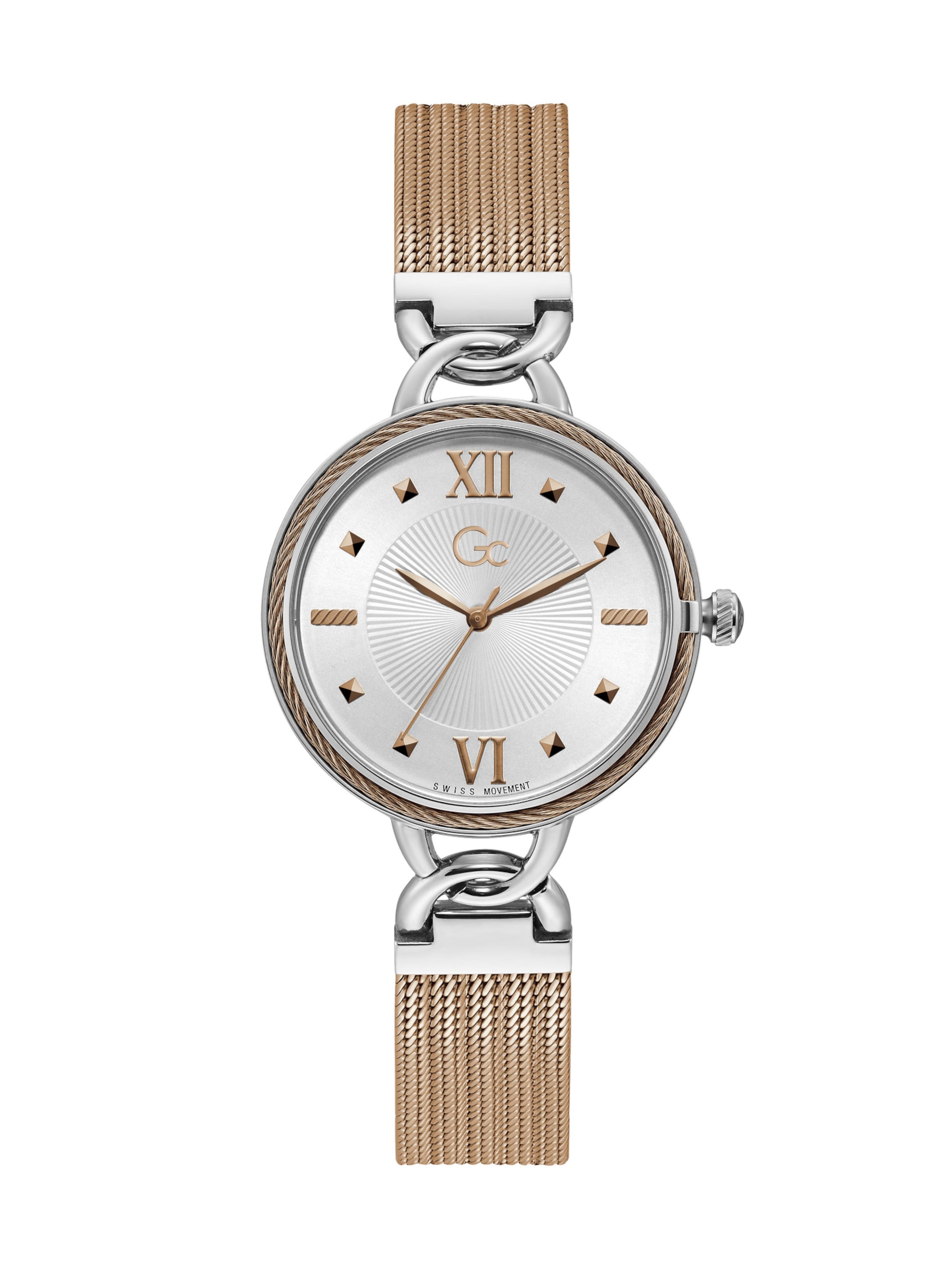 Gc Analoguhr ' CableTwist ' in Silber: Vorderseite