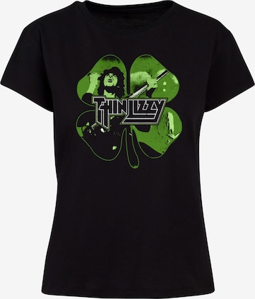Merchcode Shirt 'Thin Lizzy - Shamrock Infil' in Zwart: voorkant