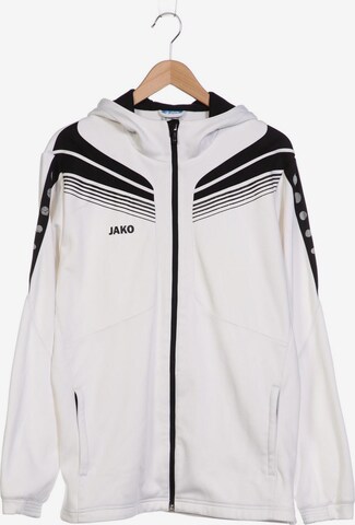 JAKO Sweatshirt & Zip-Up Hoodie in XL in White: front
