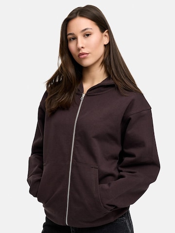 Daily Cotton Sweatjacke 'DCLUGO' in Braun: Vorderseite