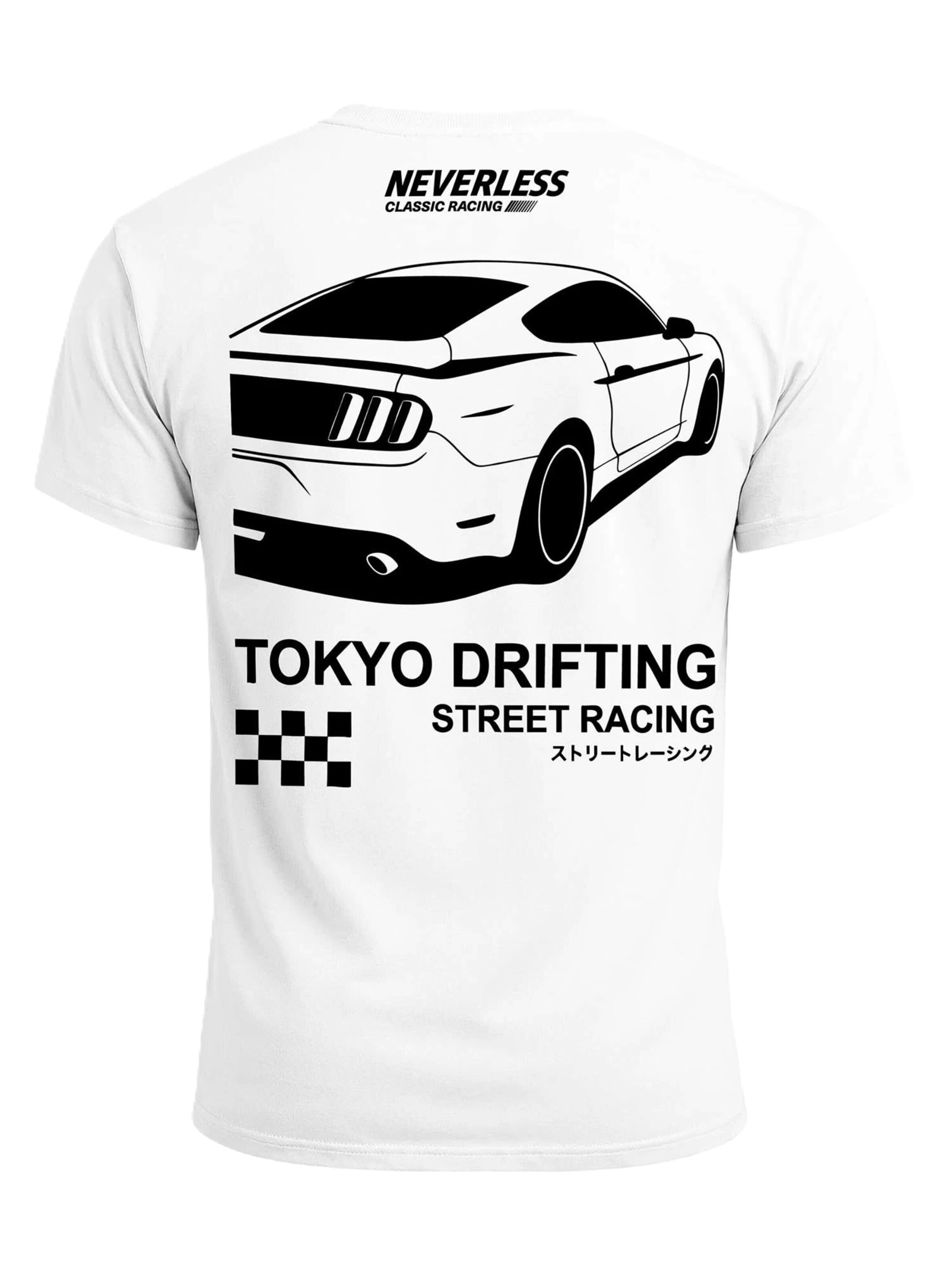 Neverless Shirt 'Tokyo Drifting' in White: front