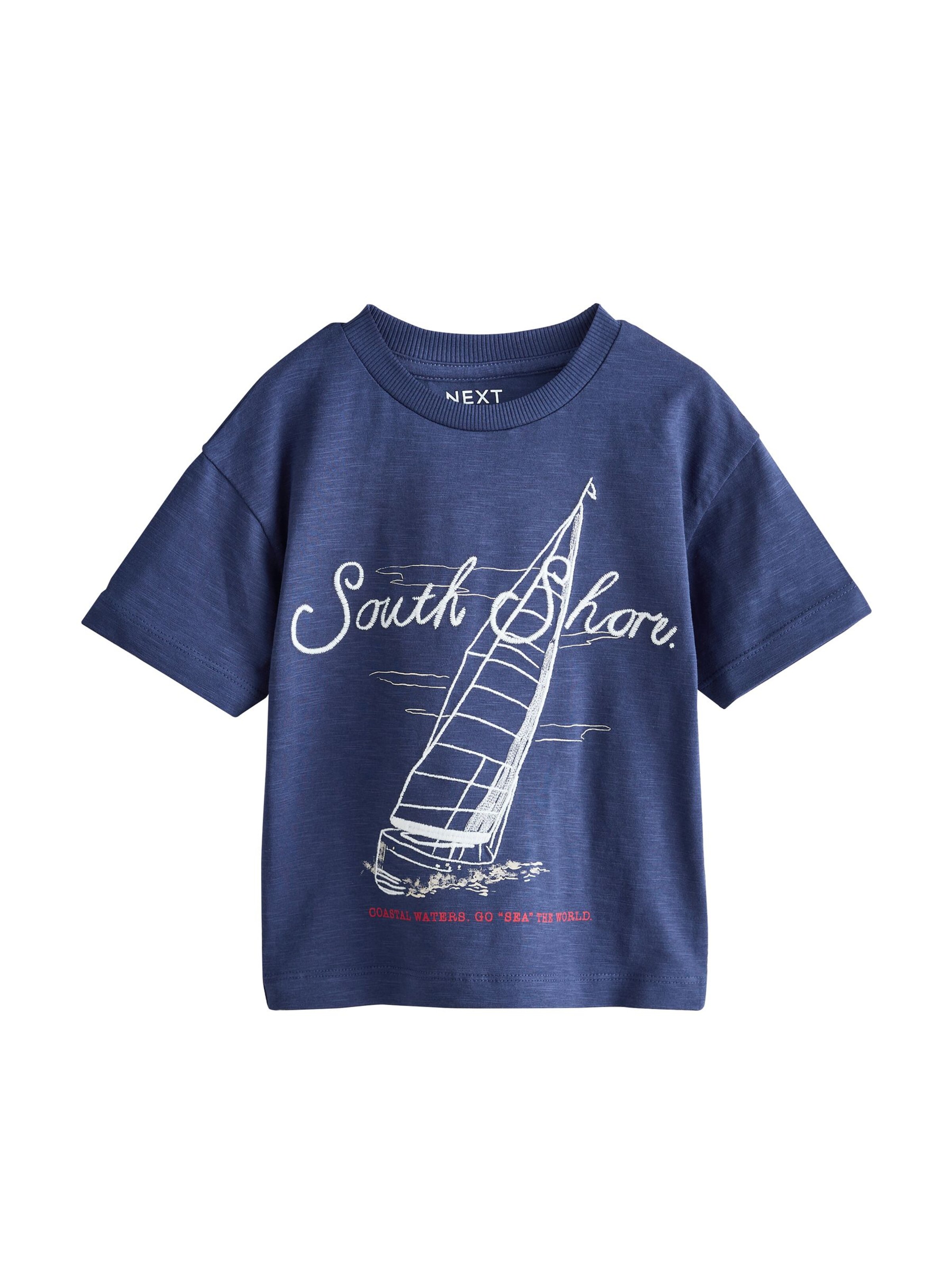 T-Shirt Next en bleu : devant