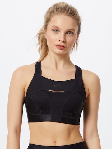 NIKE Bustier Sportmelltartók 'Alpha' - fekete: elől