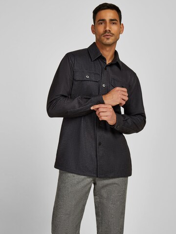 HECHTER PARIS Regular Fit Hemd in Schwarz: Vorderseite