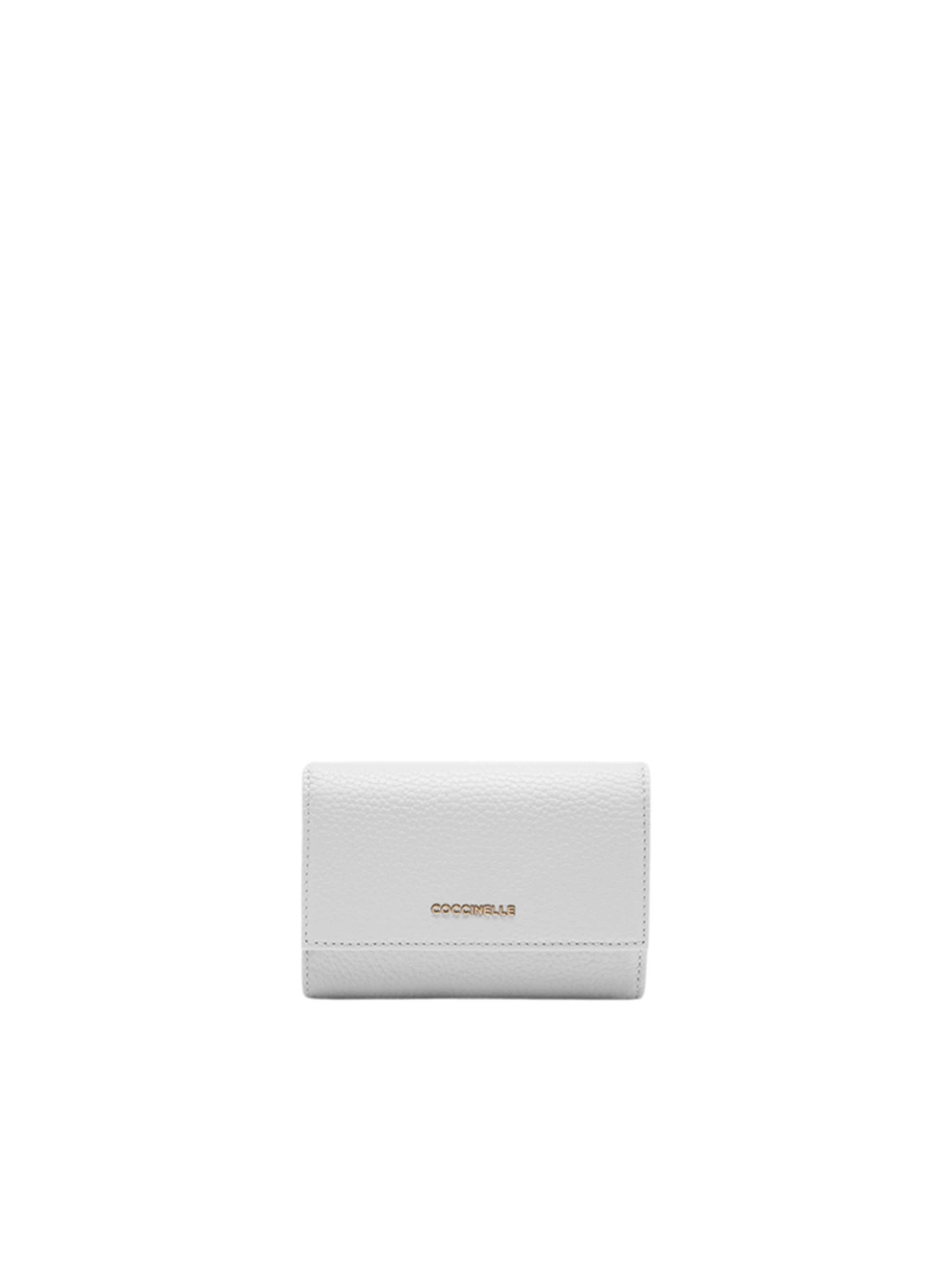Coccinelle Wallet 'COCCINELLE METALLIC' in White: front