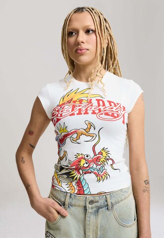 Ed Hardy T-Shirt 'Varsity Dragon' in Beige: Vorderseite
