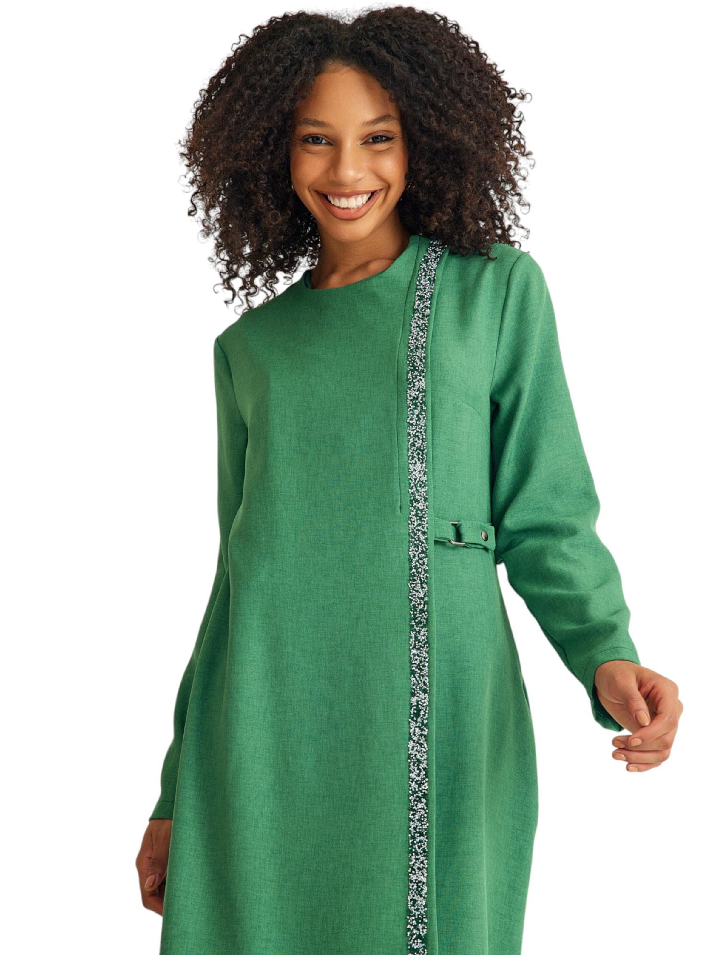 fashionshowcase Jurk 'Leila-Ferace' in Groen