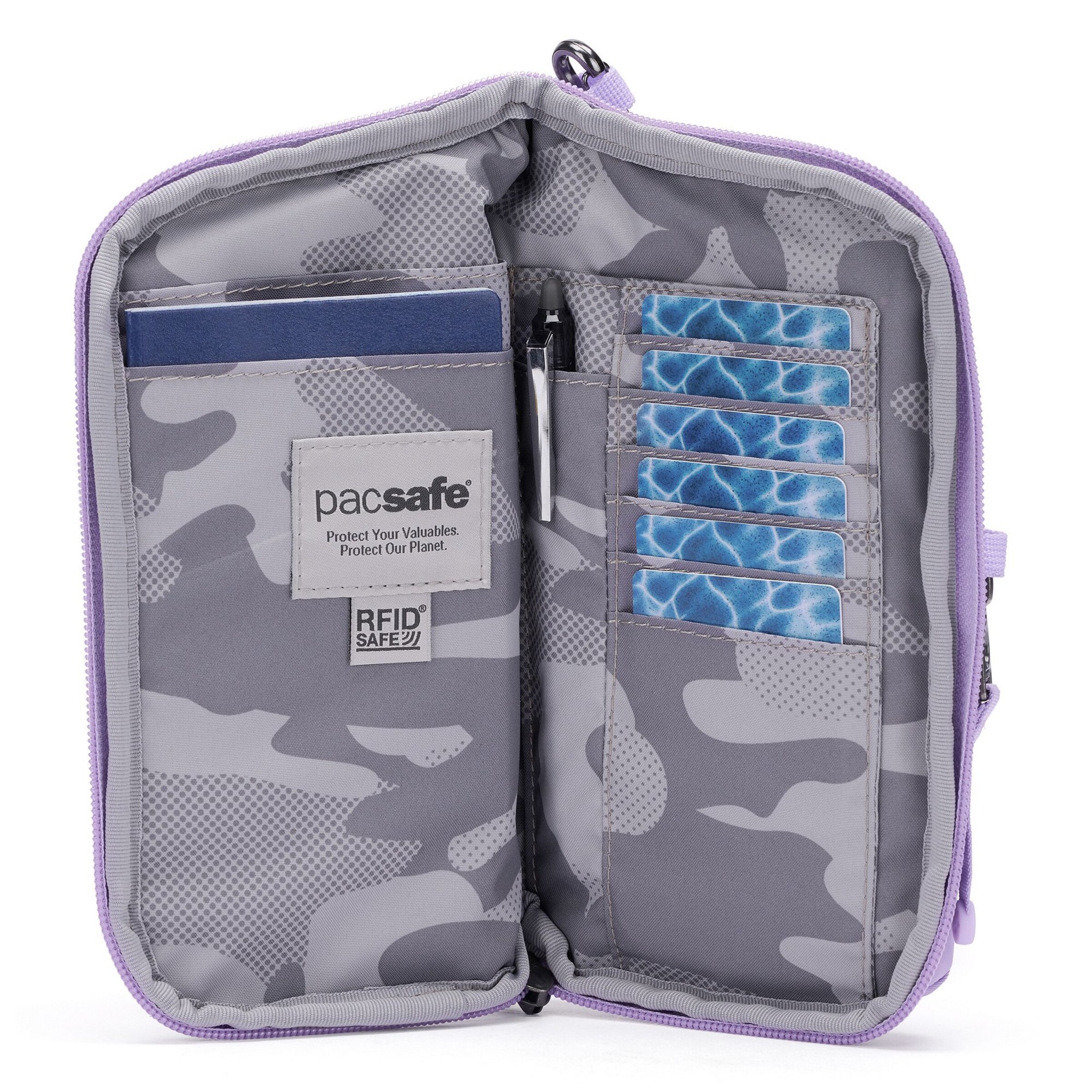 Borsa a tracolla di Pacsafe in lilla