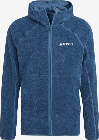 ADIDAS TERREX Athletic Fleece Jacket in Blue: front