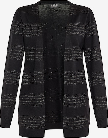 usha BLACK LABEL Knit cardigan in Black: front