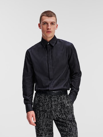 Karl Lagerfeld Regular fit Риза в черно: отпред