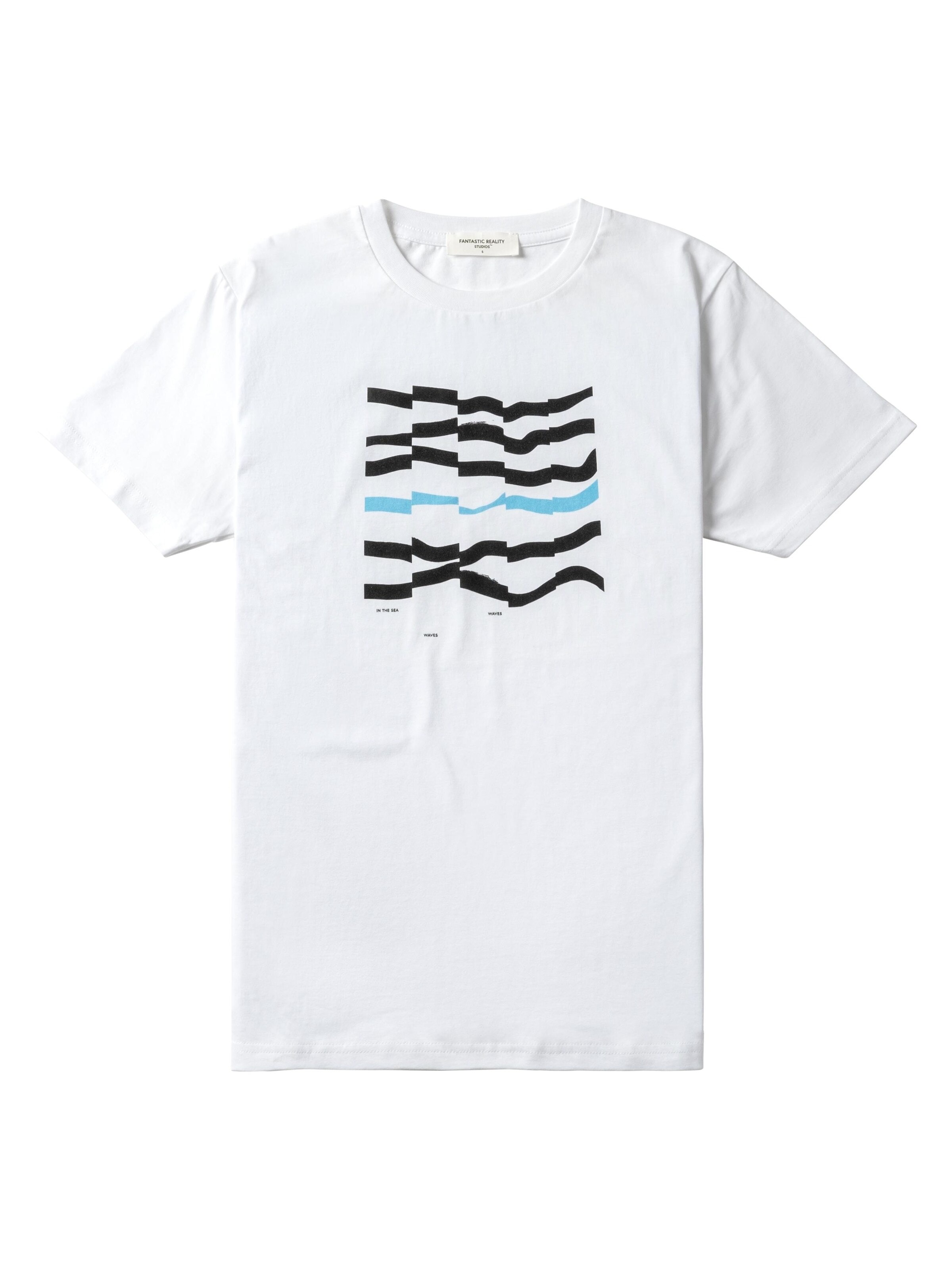 FANTASTIC REALITY STUDIOS Shirt 'WAVES – Bio-Baumwolle'‌‌‌‌‌‌‌‌‌‌ in Weiß: Vorderseite