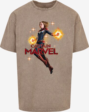 ABSOLUTE CULT Shirt 'Captain Marvel - Carol Danvers' in Groen: voorkant