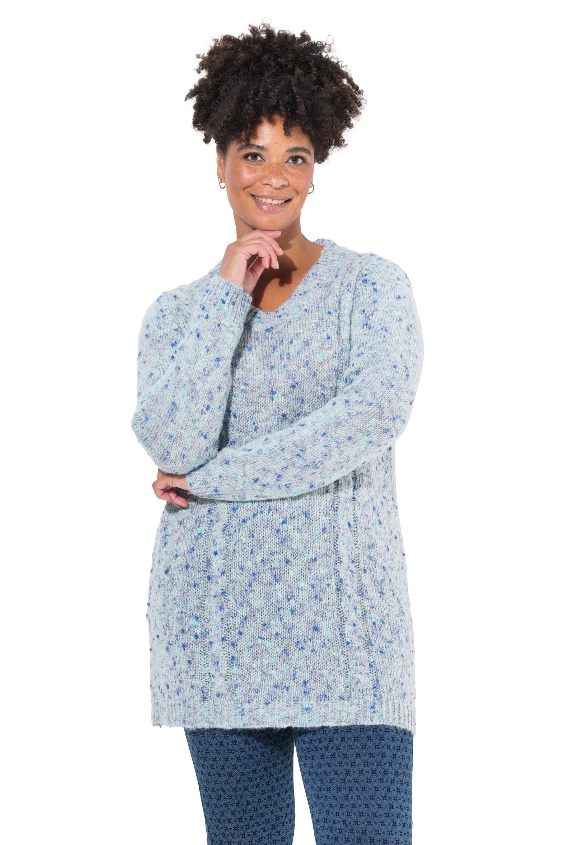 Janet & Joyce Trui in Blauw: voorkant