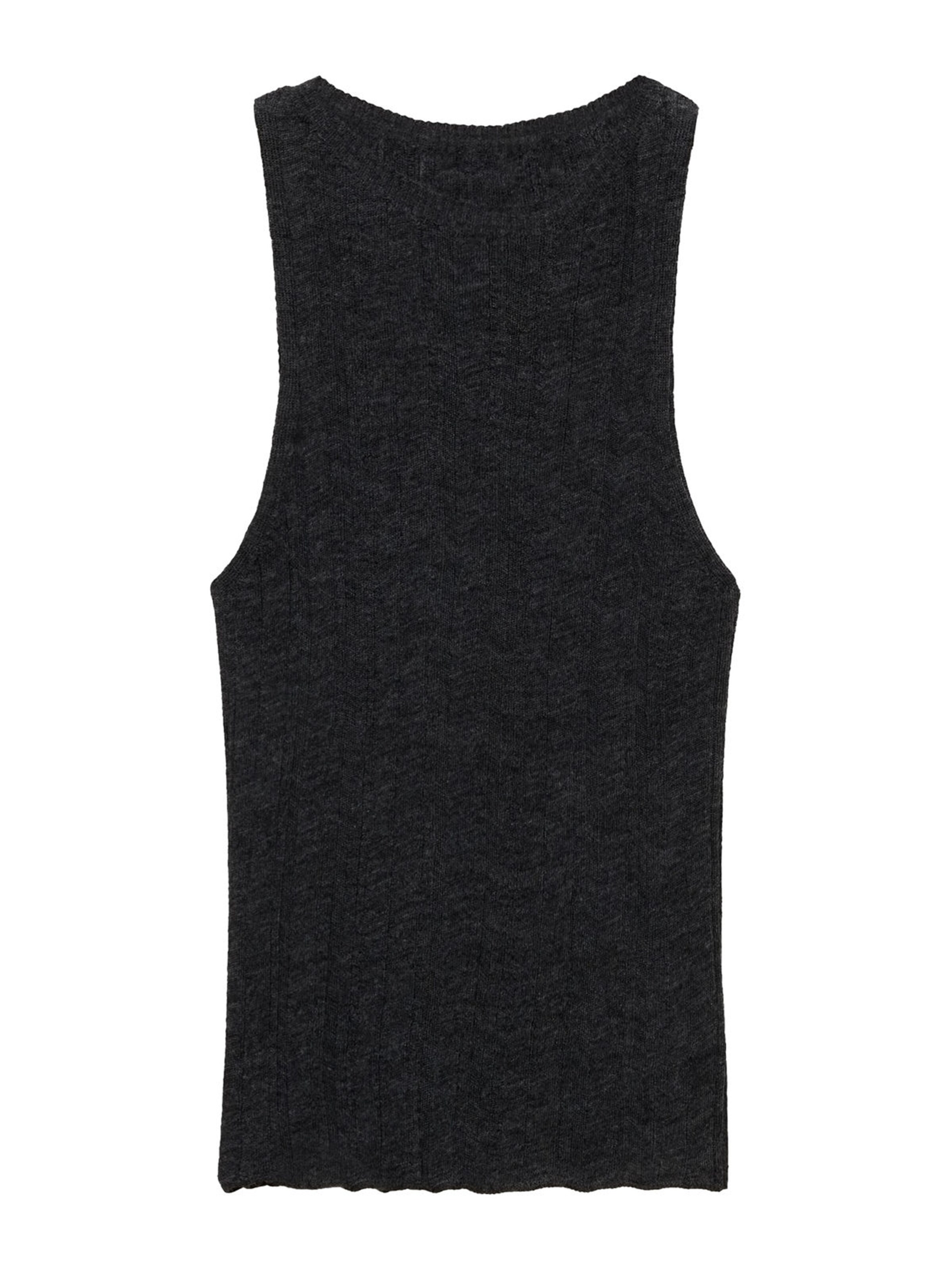 MANGO Gebreide top 'OPORTO' in Grijs: voorkant